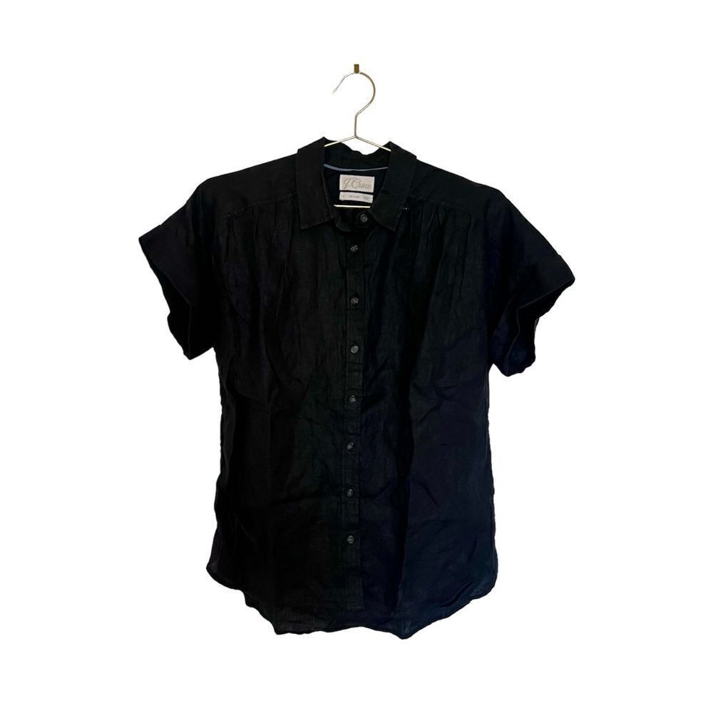 Jcrew Oversized Linen Button Front Shirt
